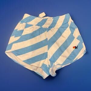 NWOT Aviator Nation Caution Women’s Lounge Short White Sky Blue Size XL